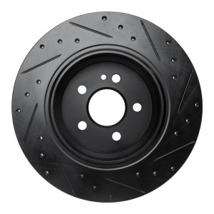 Mercedes-Benz ML500 Brake Rotor (1) - Rear Left - R1 Concepts - Drilled & Slotted - Black - `00-`05